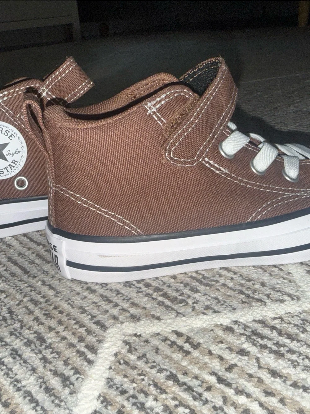 Converse Kids High Top Sneakers in Brown and White